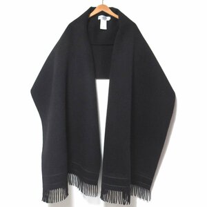 美品 20SS Christian Dior クリスチャンディオール バージンウールラビット フリンジ ショール スカーフジャケット XSサイズ ブラック