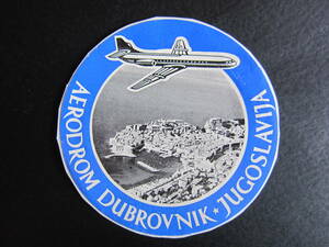 ドゥブロヴニク空港■ラベル■AERODROM DUBROVNIK■アドリア海の真珠■ユーゴスラビア■クロアチア■1980