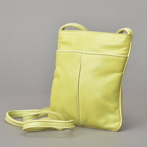 1円 美品 LOEWE ロエベ ショルダーバッグ ポーチ ラムスキン レザー 黄緑 ライム グリーン 斜め掛け 軽量 ポシェット レア 鞄 ■a.c/a.c