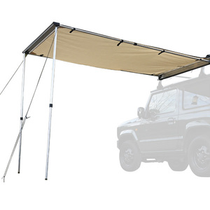カーサイドオーニング 軽自動車 用 アウトドア キャンプ 汎用 カーサイドタープ テント 収納 ベージュ おしゃれ 防水 日よけ 雨よけ