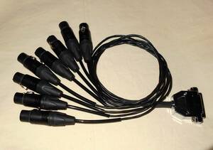 DB25M/XLR3pinメス 8ch マルチケーブル 0.5m　新品　＃650-651　RND api focusrite Avid UAD apogee