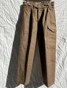 50s 英国軍 British Army BATTLEDRESS TROUSERS 1949 PATTERN ウール グルカ サスペンダーボタン パンツ SIZE NO.10 1951 ヴィンテージ