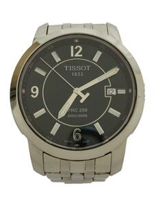 TISSOT◆クォーツ腕時計/アナログ/ステンレス/BLK/SLV/T014410