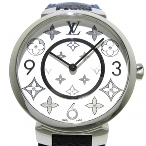 LOUIS VUITTON(ヴィトン) 腕時計 タンブールスリムMM Q13MJ H レディース SS/モノグラムベルト シルバー
