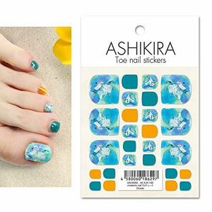 【ASHIKIRA】フットネイルシール [cranberry nailデザイン Ocean] 足の爪 貼るだけマニキュア ネイルラップ