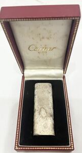 Cartier　カルティエ　オーバル　ガスライター　シルバーカラー　箱付き　火花OK