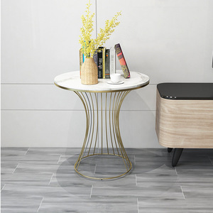大理石天板のラグジュアリーサイドテーブル1 おしゃれ かわいい インテリア 家具 コーヒーテーブル エンドテーブル ゴールド ホワイト