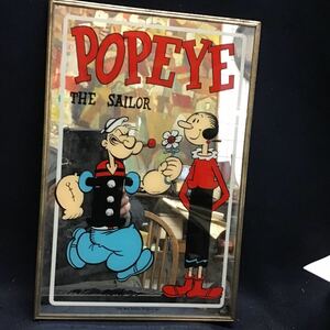 KING FEATURES SYNDICATE USA ポパイ　パブミラー　オリーブ　POPEYE THE SAILOR ビンテージ　当時物 店舗什器　鏡　壁掛け