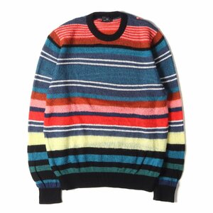 Paul Smith ポールスミス ニット サイズ:M マルチ ボーダー ウール ブレンド クルーネック ニット セーター PULLOVER CREW NECK PS