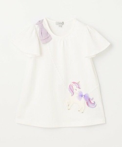 any FAM KIDS◆新品 ユニコーンポシェットTシャツ 半袖 ホワイト系 定価2500円 オンワード樫山◆size100