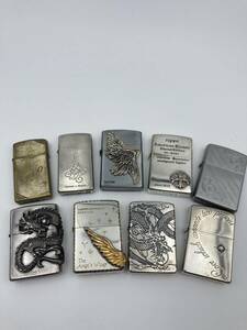 【270】ZIPPO ライター まとめ ９個 ジッポー シルバー 喫煙具 タバコ 着火未確認 現状品 オイルライター ジャンク 中古品 ジッポ