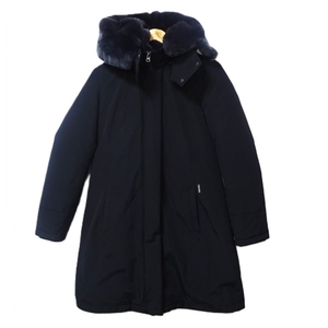 ウールリッチ WOOLRICH ダウンコート サイズM - 黒 レディース 長袖/ラビットファー/冬 美品 コート