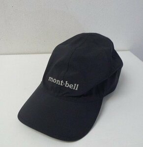 ◆国内正規 mont-bell モンベル 美品 メドーキャップ MEADOW CAP 1128626　ロゴ刺繍 GORE-TEX ウェザー キャップ 黒 サイズL/XL
