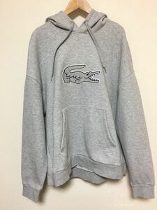 LACOSTE ラコステ デカロゴ デカワニ パーカー グレー L