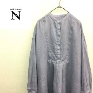NZ645●RNA-N シアーシャツ ブラウス●M●ラベンダー 薄手 長袖 シャツ ブラウス B2618