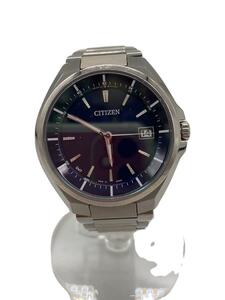 CITIZEN◆ATTESA ECO-DRIVE/ソーラー腕時計/アナログ/ステンレス/NVY/SLV/H128-R006860