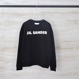 新品☆JIL SANDER ジルサンダー Logo Long Sleeve tee 長袖シャツ BLACK 黒 ロンT フロントロゴ シャツ size L 男女兼用
