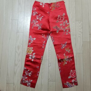 RALPH LAUREN SPORT　ラルフローレンスポーツ　パンツ　サイズ7　刺繍　花柄　シルク混　レディース