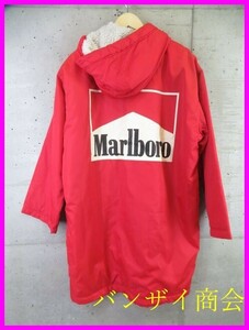 4240s14◆ヴィンテージ◆当時物◆Marlboro マルボロ 裏地ボア ベンチコート L/レーシングジャケット/グランドコート/F-1/アイルトンセナ