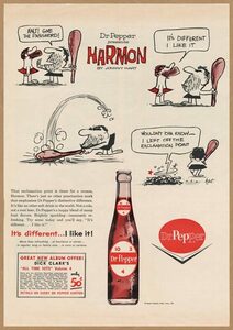 Dr Pepper ハーモン レトロミニポスター B5サイズ ◆ 複製広告 HARMON ドクターペッパー 原始人 コミック USAD5-089