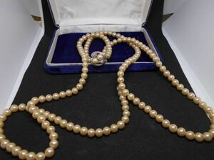 JewelryNO.P 古い真珠のネックレス　切れ有　材料として　121g 60cm x2連 ネックレス　ブレスレット　ペンダントヘッド　ブレスレット