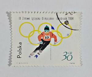 ★オリンピック切手★ポーランド 1964年インスブルックオリンピック 使用済み 切手★