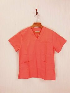 LU0322 ○送料無料 古着 レディース ナース服 Sサイズ ピンク ナースジャケット Vネック 介護服 作業用 病院服 ナースウェア 半袖 看護