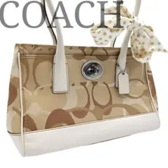 美品✨ COACH コーチ トートバッグ ハンドバッグ スカーフ レディース