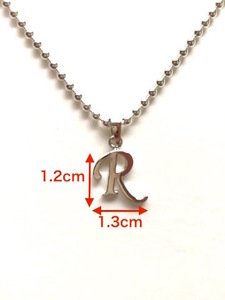 【新品】R アルファベット Dog Tag シルバー925 Tops ペンダントトップ ペア 2連 重ね付け SILVER 1/5