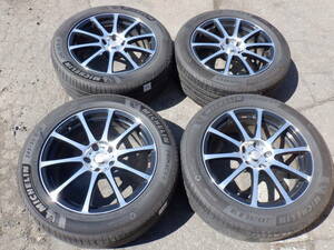 Weds レオニス 18x8j +42 PCD114.3 5H ミシュラン プライマシー4 21年 245/50R18 4本9.5部山 アルファード NX.RX CX-30 フーガスカイライン