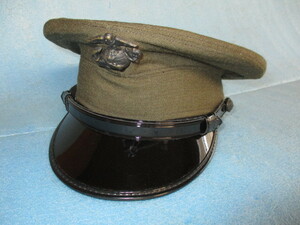 米軍基地流れ品　実物 USMC 海兵隊制帽　メタルバッチ付き　サイズ6 7/８ 良品