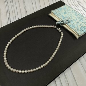 m002 H1(30) MIKIMOTO ミキモト 真珠ネックレス パール シルバー金具 silver刻印 長さ約43㎝ 珠約6.5mm 重さ約24.9g アクセサリー