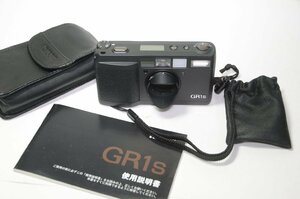RICOH GR1s ブラック 28mmF2.8 フード付 GR LENS リコー コンパクトカメラ [管RI2844