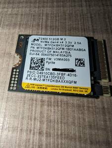 Micron MTFDKBK512QFM 512GB Gen4x4 M.2 2230