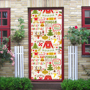 ウォールステッカー ドア シール 貼ってはがせる 部屋 ドアシート ドア壁紙 DIY おしゃれ クリスマス 飾り
