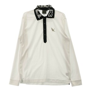 1PIU1UGUALE3 GOLF 長袖ポロシャツ 襟ロゴ ホワイト系 5 [240101069820] ゴルフウェア メンズ