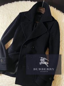 G31【完全!!高級カシミヤ】定価15万 美品●BURBERRY LONDON●圧倒的存在感●高級カシミヤトレンチPコート●メンズ バーバリーコート