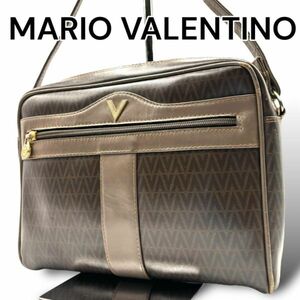 【1円スタート】MARIO VALENTINO マリオ・バレンチノ　ショルダーバッグ　ブラウン　ナイロン　K025