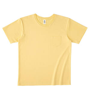 TRUSS ポケット Tシャツ メンズ PKT-124 イエローへーぜ Lサイズ 送料無料 新品 さりげないポケットがアクセント。