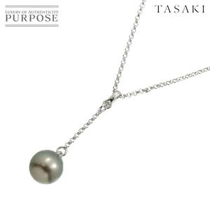 タサキ TASAKI 黒蝶真珠 8.4mm ネックレス 42cm K18 WG ホワイトゴールド 750 パール 田崎真珠 Pearl Necklace 90226587