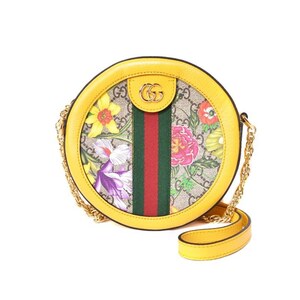 グッチ GUCCI オフィディア フローラ ウェビングライン シェリーライン GGマーモン ラウンド ショルダーバッグ 黄 イエロー 550618 メンズ