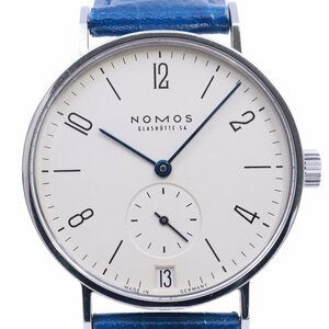 NOMOS ノモス タンジェント デイト 35mmケース 手巻き メンズ 腕時計 白文字盤 社外ベルト・純正尾錠【いおき質店】