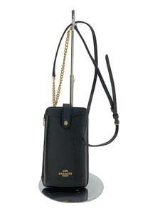 COACH◆ショルダーバッグ/レザー/BLK/c6884