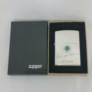 ZIPPO　オイルライター　MILD SEVEN　シルバー　ターコイズ　ストーン付き　火花確認済み　箱あり　ジッポ