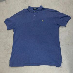 ポロバイラルフローレン Polo by Ralph Lauren ビンテージ 90s 00s ワンポイント ポニー刺繍 ポロシャツ XL 鹿の子 コットン 半袖 USA古着