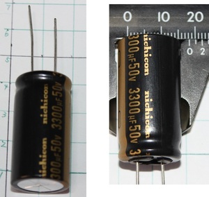 オーディオ用電解コンデンサ ニチコンKW ３３００μＦ５０Ｖ １個