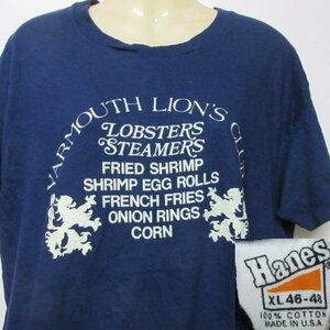 アメリカ製　オールド　Tシャツ XL 紺　フェス　ヘインズ　三角タグ 年代70s ヴィンテージ　USA古着　sy1867