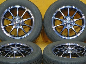 超バリ溝 超美品【軽量 DepleX 21年製ダンロップEC204 185/65R15】15インチ 5.5J+45 PCD100-4H ノート MAZDA2 デミオ アクア GB3フリード