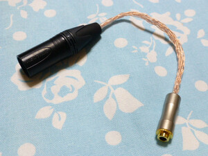 4.4mm5極 (メス) → XLRコネクタ 4ピン 変換ケーブル PCOCC 16芯 ブレイド編み 16cm WM1A / 1Z ZX300 Fiio M15 ZX507 Cayin N8 R2R2000