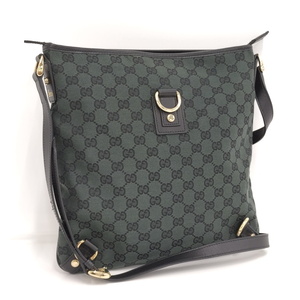 【中古】GUCCI ショルダーバッグ ロゴ GG キャンバス グリーン 272400